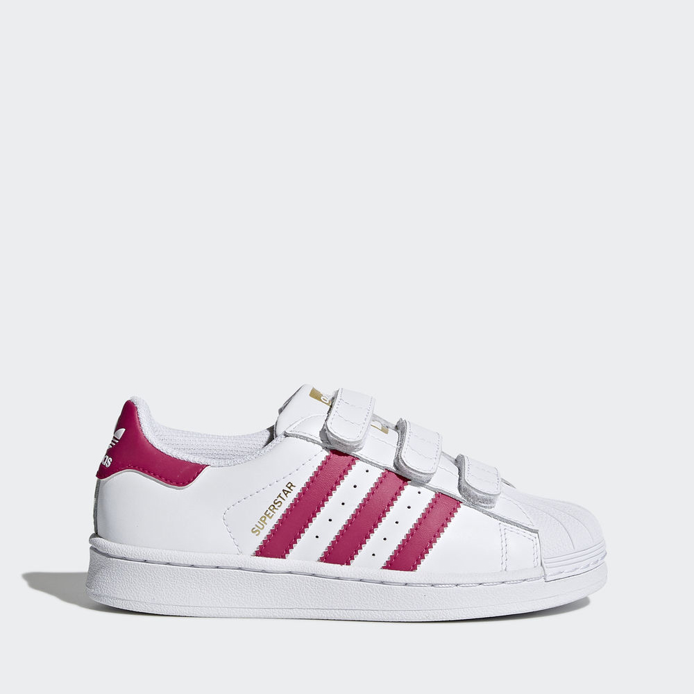 Adidas Superstar Foundation - Originals για κοριτσια - Ασπρα/Ροζ,Μέγεθος: EU 27 – 39 1/3 (589IVMRP)